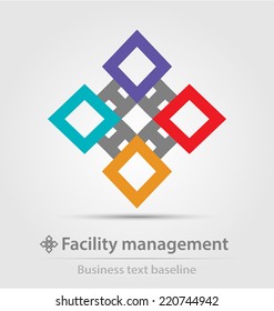 Facility management business icon for creative design