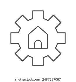 Facility Management thinline icon , vector, pixel perfect, illustrator file