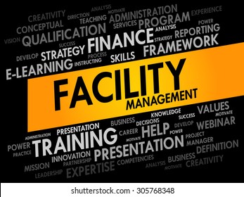 Facility Management word cloud, business concept