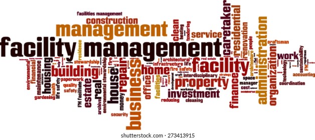 Facility management word cloud concept. Vector illustration