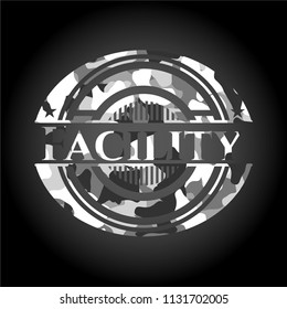 Facility on grey camouflage pattern
