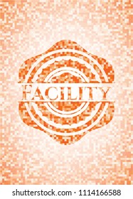 Facility orange mosaic emblem