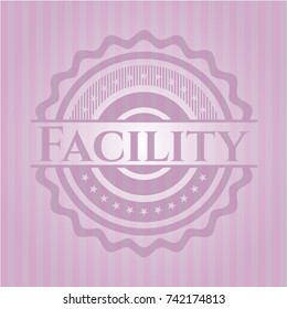 Facility retro style pink emblem
