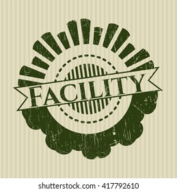 Facility rubber stamp with grunge texture