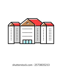 facility school building color icon vector. facility school building sign. isolated symbol illustration