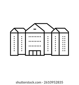 facility school building line icon vector. facility school building sign. isolated contour symbol black illustration