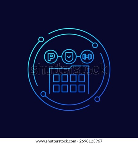 facility services, building amenities icon, linear design