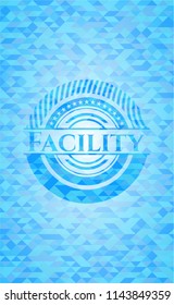 Facility sky blue mosaic emblem
