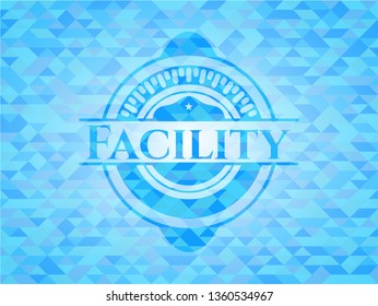 Facility sky blue mosaic emblem