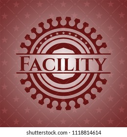 Facility vintage red emblem