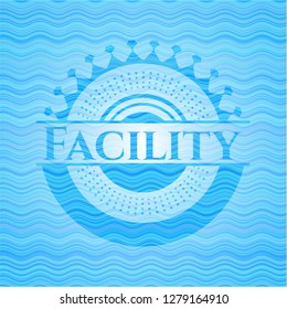 Facility water emblem background.