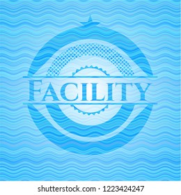 Facility water representation emblem background.