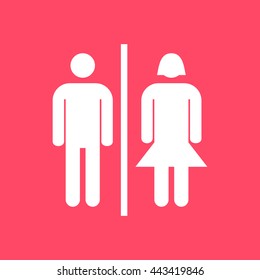 Facility white icon on magenta color background. Eps-10.