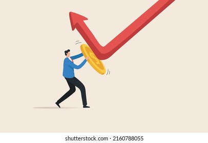 Facing a financial crisis, investment or stock market Protection of wealth and finances. Investors use the dollar coin as a shield of reflection.
