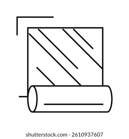facing wall layer line icon vector. facing wall layer sign. isolated contour symbol black illustration