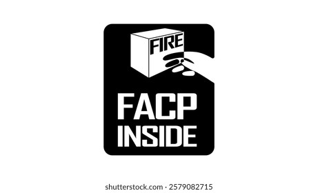 FACP Inside, sign , black isolated silhouette