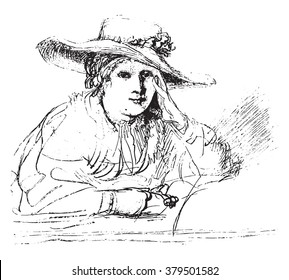 Fac-símile de um desenho preservado no Museu de Berlim, vintage ilustração gravada. Magasin Pittoresque 1878.