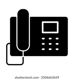 Facsimile icon. Fax machine icon in glyph style