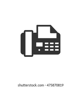 Facsimile icon in single color. Office electrical machine equipment fax copy print