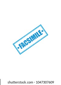 Facsimile stamp blue
