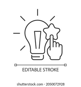 Fact analysis and evaluation linear icon. Split complex topic into theses. Analyse information. Thin line customizable illustration. Contour symbol. Vector isolated outline drawing. Editable stroke