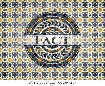 Fact arabic badge. Arabesque decoration.