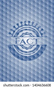 Fact blue hexagon badge. Vector Illustration. Detailed.