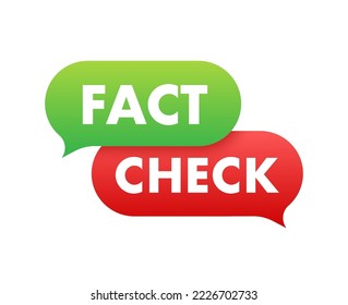 Fact check. Concept of thorough fact-checking or easy compare evidence. Vector stock illustration.