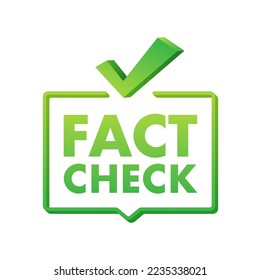 Fact check. Concept of thorough fact-checking or easy compare evidence. Vector stock illustration.