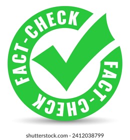 Fact check vector icon isolated on white background