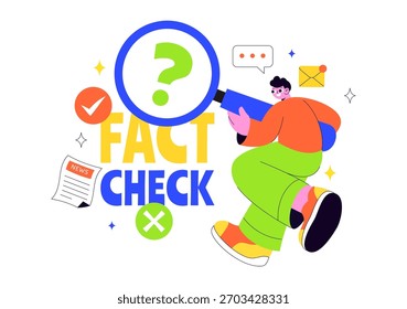 Fact Check Vetor Illustration Apresentando Mitos Vs Fatos Notícias Para Comparação Completa de Evidências e Revisão de Informações Precisas Em um Plano de Fundo Plano