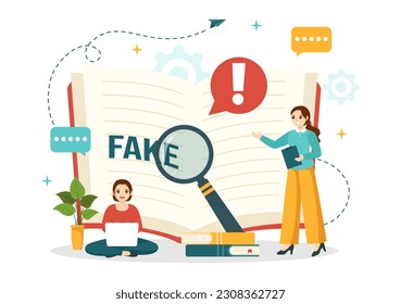 Fact Check Vector Illustration With Myths vs Facts News for Thorough Checking or Compare Evidence in Flat Cartoon Hand Drawn Landing Page Templates