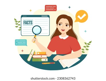Fact Check Vector Illustration With Myths vs Facts News for Thorough Checking or Compare Evidence in Flat Cartoon Hand Drawn Landing Page Templates