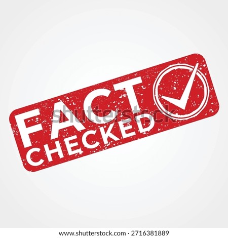 Fact checked red stamp with checkmark design