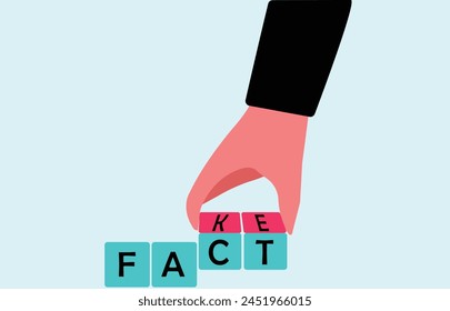 Fact and fake news concern illustration