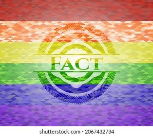 Fact lgbt colors emblem. Vector Illustration. Mosaic. 