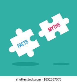 Fact or Myth concept. Clipart image.