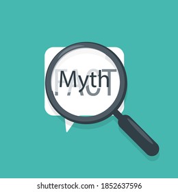 Fact or Myth concept. Clipart image.