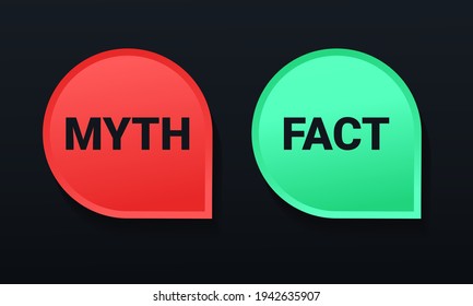 Fact myth sign. Concept of thorough fact-checking or easy compare evidence with dark background.. Illustration vector