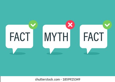 Fact Myth speech bubble concept design. Clipart image.