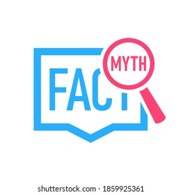 Fact Myth speech bubble concept icon. Clipart image isolated on white background.