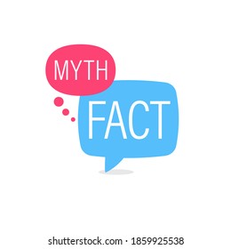 Fact Myth speech bubble concept design. Clipart image.