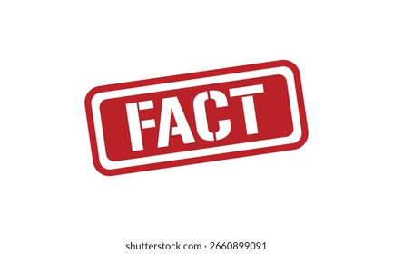 VECTOR de texto de sello rojo FACT, sello de goma