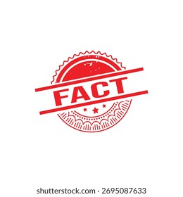 Fact Rubber Stamp. Red Rubber Grunge Stamp Vector Illustration