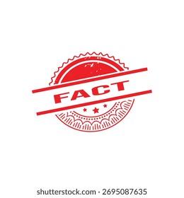 Fact Rubber Stamp. Red Rubber Grunge Stamp Vector Illustration