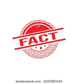 Fact Rubber Stamp. Red Rubber Grunge Stamp Vector Illustration