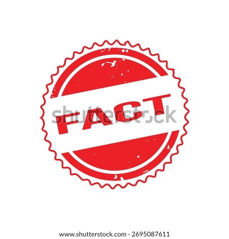 Fact Rubber Stamp. Red Rubber Grunge Stamp Vector Illustration