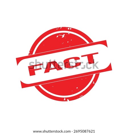 Fact Rubber Stamp. Red Rubber Grunge Stamp Vector Illustration