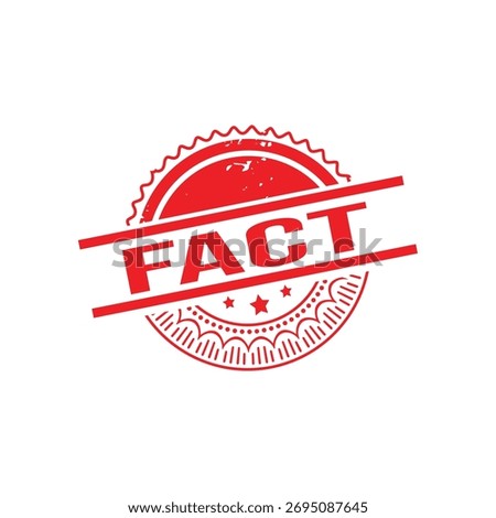 Fact Rubber Stamp. Red Rubber Grunge Stamp Vector Illustration