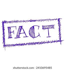 Fact, rubber stamp vector and illustration
